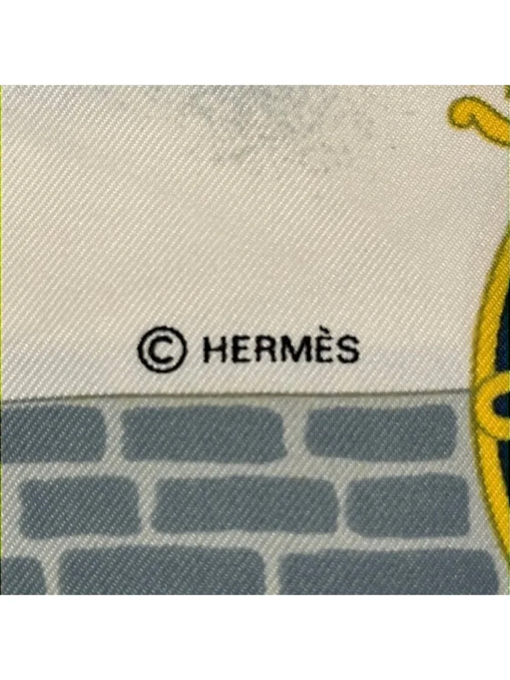 Hermes Scarf Carre 90 White Blue Multi les Haras Nationaux